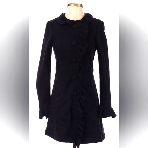 KUT FROM THE KLOTH Ruffled Front Coat - Picture 1 of 2